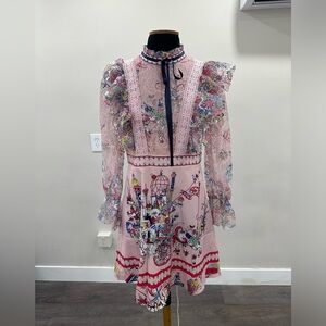 Pink dress chinesse print